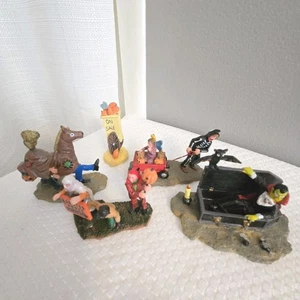 Vtg Lemax Spooky Town Halloween Figurines Vampire Children In Costumes - Picture 1 of 6