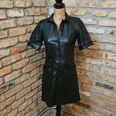 NWOT Zara Black faux leather dress size XS - Image 1 of 4