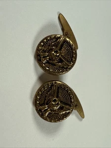 Antike Militär Adler Sterne Manschettenknöpfe/Knopf Hemd Nieten ~ Paar ~ Bronze Unikat - Bild 1 von 5