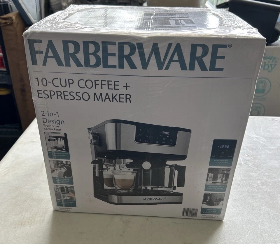 **NEW** Farberware Dual Brew 10 Cup Coffee + Espresso Maker w/ Touchscreen - Image 1 of 1