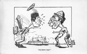 POSTCARD COMIC    MILITARY  MY RELIEF  I HOPE - Picture 1 of 2