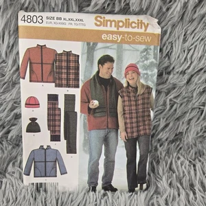 Simplicity 4803 Easy to Sew Size BB XL,XXL,XXXL Jacket,Hat,Scarf Sewing Pattern - Picture 1 of 3