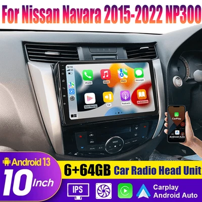 Apple Carplay Android Auto Head Unit Car Radio For Nissan Navara 2015-2022 NP300 - Image 1 of 4