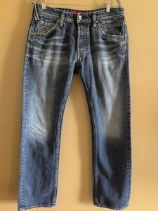 REPLAY TILLBOR BLUE JEANS MEN'S W34 L34 SLIM STRAIGHT DISTRESSED DENIM BUTTON'S - Picture 1 of 12