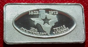 Texas Rangers 1973 - 150th. Jubiläumsbarren - Great Lakes Mint 1 Feinunze 999 Silber - Bild 1 von 3