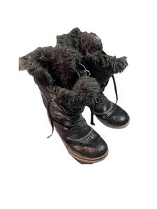 Sorel Joan of Arctic Women's Snow Boots Black, Size 4 US Faux Fur Tall - Picture 1 of 7