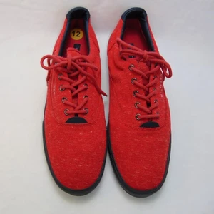 Tommy Hilfiger Men’s Canvas Sneakers Red Low Top Shoes Size 12 NWOT - Picture 1 of 8