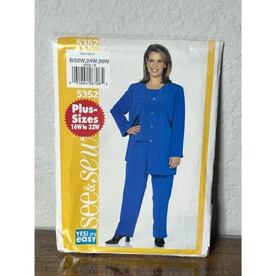 SEE & SEW 5357 Sewing Pattern Woman's Jacket Pants Top Skirt Plus Sizes 16W-32W - Image 1 of 2