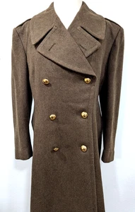 Vtg 60s French Military Jacket Overcoat PEACOAT 1965 Wool Trench Fits M VEUC! * - Picture 1 of 13