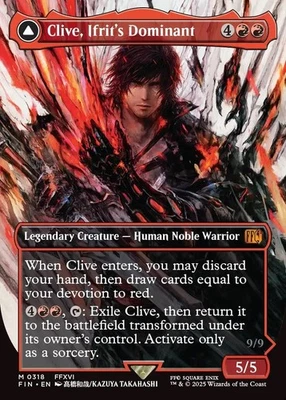 MTG - Clive, Ifrit's Dominant Borderless Card - Borderless - FIN 0318 - Non Foil - Image 1 of 2
