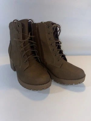 Soda Chunky Heel Lace Up Work Boot, Size 8 - Image 1 of 4