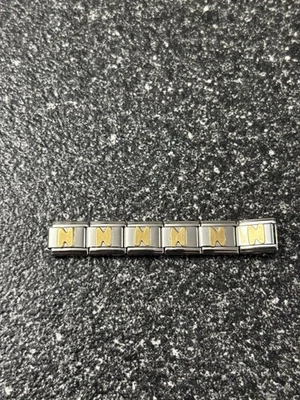 Original Nominación Italiano Modular Charm Letra N 18 KT Acero Inoxidable Foto 1 de 2