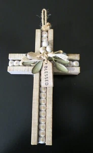 Holz Gesegnetes Kreuz Wandbehang 9 1/2" Höhe x 6" Breite - Bild 1 von 5