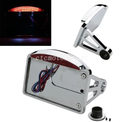 Soporte de matrícula de motocicleta cromado soporte luz trasera para Harley-Davidson EE. UU. Foto 1 de 4
