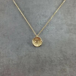 All-Seeing Eye Pendant GOLD Plated Necklace Illuminati God Symbol Divine Symbol - Picture 1 of 6