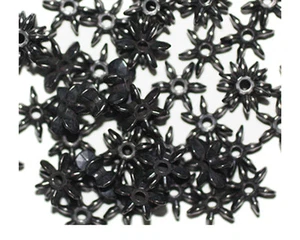 10 mm Sternflocke Gunmetal grau metallisiert metallic Perlen - Bild 1 von 3