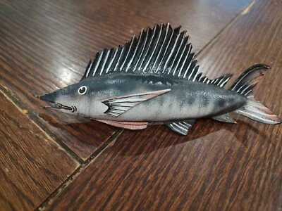 Уникальная большая кожаная заколка для волос/барретт парусная рыба - Изображение 1 из 4