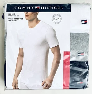 TOMMY HILFIGER Men's Slim Fit 3-Pack Crew Neck T-shirts -Size LARGE - MSRP $39 - Picture 1 of 3