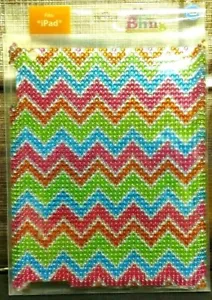 Rhinestone iPad 2 / 3 / 4 GEN Hard Shell Tablet Case Chevron Crystal Bling Glam - Picture 1 of 3