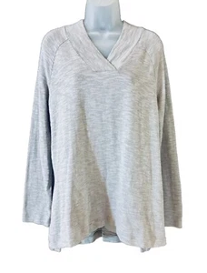 J.Jill Pure Jill Relaxed Sweater Damen Petite M V-Ausschnitt Minimalistisch Pullover Grau - Bild 1 von 9