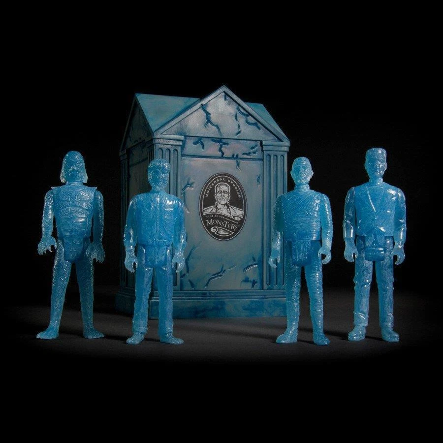 UNIVERSAL MONSTERS HAUNTED CRYPT GID BLUE REACTION FIGURE SET SDCC 2015 FUNKO - Image 1 of 1