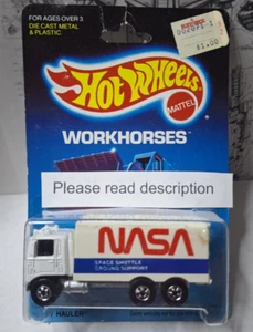 Hot Wheels Workhorses 1986 White NASA Hiway Hauler Space Shuttle Ground Support - Picture 1 of 11