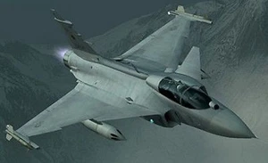 JAS-39-C Gripen Ace Combat 5 Flugzeug Schreibtisch Holz Modell klein neu - Bild 1 von 1