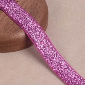 10 Yards 3/8inch 5/8inch 10mm 15mm Glitter Sparkle Flocked Velvet Ribbon Band - Picture 1 of 24