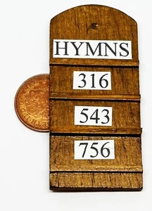Dolls House Wooden Hymn Board Church Accessory Hymns 1:12 Scale Miniature tumdee - Picture 1 of 6