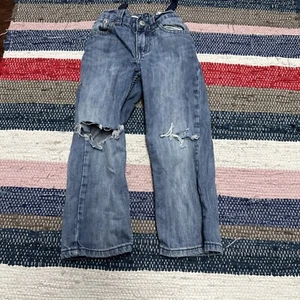 Levis 505 Ripped Jeans Boys Size 4 Regular Blue Wash Adjustable Waist 4R 3-4yrs - Picture 1 of 5