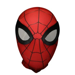 New SpiderMan Far From Home Peter Parker Mask Adult Halloween Spiderman Red Hood - Picture 1 of 11