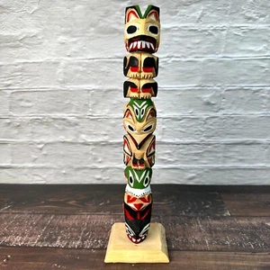 Vintage Hand-Carved Wooden Northwest Coast Totem Pole Signed by Frank Williams - Picture 1 of 11