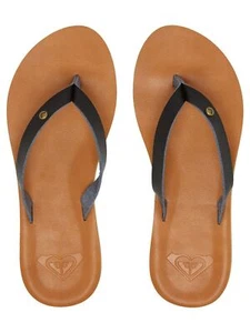 Chanclas ROXY PARA MUJER. NUEVAS SANDALIAS DE PLAYA JYLL NEGRAS IMITACIÓN CUERO NIÑA S24 - Imagen 1 de 5