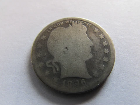 KEY DATE 1896 S BARBER QUARTER SAN FRANCISCO MINT 25 CENTS SILVER KEY DATE COIN Cover
