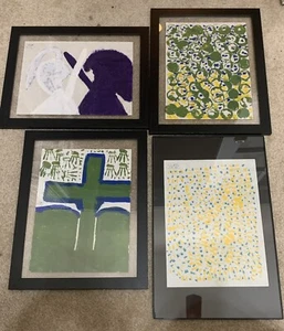 RARE Lot Of 4 Reverend George P Kornegay Outsider Folk Art Paintings Selma AL - Picture 1 of 21