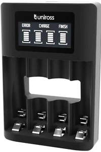UNiROSS 3-5 HOUR LCD BATTERY CHARGER FOR AA & AAA RECHARGEABLE BATTERIES