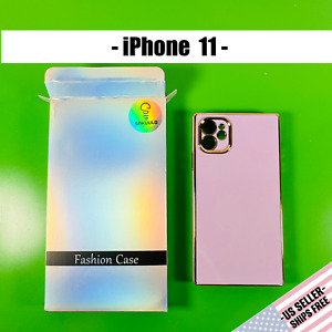 iPhone 11 Case: Light PURPLE w/ Gold Plating | Square Corners | NEW. Open Box