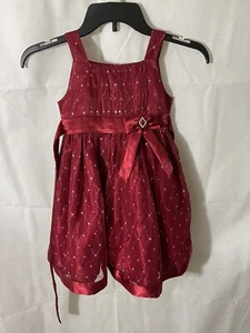 Niñas talla 6 Red Wide Strap Dress que brilla y brilla - Imagen 1 de 4