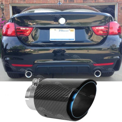 For 4 Series F32 F33 F36 F82 Carbon 2.5" Inlet 3.5" Outlet Exhaust Tip Tail Pipe - Image 1 of 4