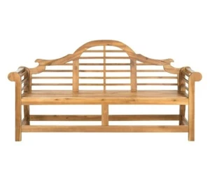 Natural Acacia Wooden Outdoor Love Seat Bench Chair Garden Pool Side Deck Patio - Picture 1 of 12
