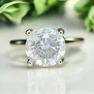 Vintage 14k White Gold Natural Round Diamond Solitaire Engagement Ring - Picture 1 of 8