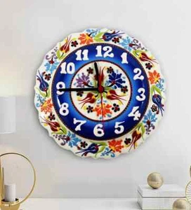 12" Ceramic Wall Clock | Modern Unique Large Clock | Decorative Handmade - Picture 1 of 10