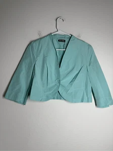 Garry Weber Women’s Bohemian Blazer 3/4 Sleeve Sky Blue One Button Size 10 - Picture 1 of 10