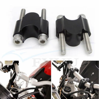 1 Pair CNC Motorcycle 7/8" 22mm Handlebar Riser Kit Raise Clamp Mount Universal - Image 1 of 4