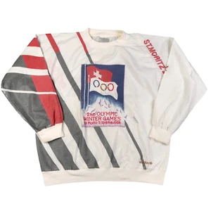 Vintage Adidas Shirt 80s Winter Olympics 1928 1960 USA Squaw Valley Sweatshirt - Picture 1 of 24