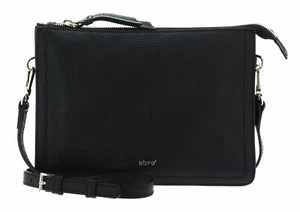 abro Leather Adria Crossbody Bag Flat Umhängetasche Tasche Black / Gold - Bild 1 von 4