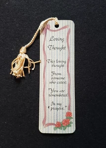 Bookmark with Verse And Tassel - Inspirational Gift- "Loving Thoughts" Free Ship - Imagen 1 de 2