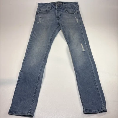 Social Collision Men's Jeans 32x32 Blue Rude Skinny Distressed Button Fly - Image 1 of 4