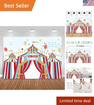 Мягкий сенсорный цирковой тематический фон 7x5 футов для фотографии событий и украшений - Изображение 1 из 4