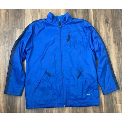 Винтажный ретро Nike серебряный ярлык полоски флис подкладка молнии ветровка спортивная куртка, L - Изображение 1 из 4